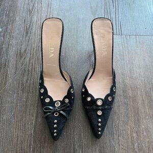 Vintage Prada Black Mules